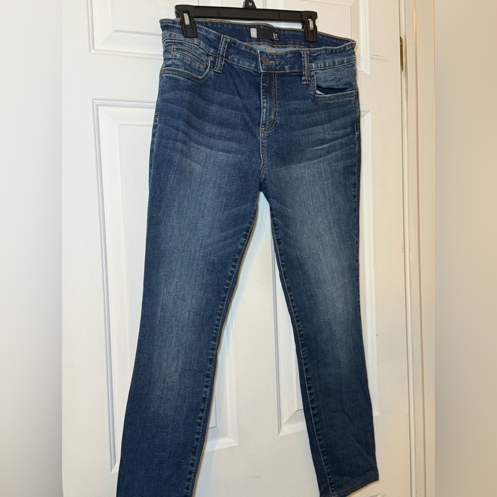 Kut From The Kloth Toothpick Skinny Distressed Jeans Size 12 High Rise Classic